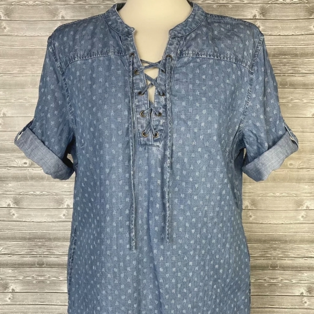 Philosophy Chambray Boho Chic Shirt Dress M
